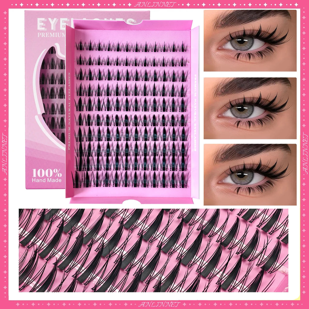 DIY Clusters Lash 10-18Mm(Mix) Fluffy Lash Clusters for Self Application Makeup Individual Eyelash Extensions Natural Look