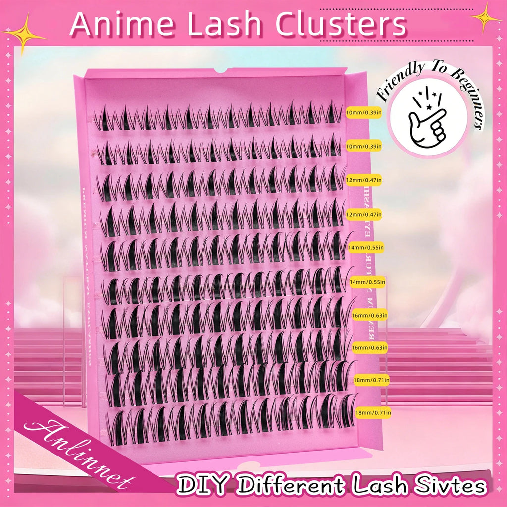 DIY Clusters Lash 10-18Mm(Mix) Fluffy Lash Clusters for Self Application Makeup Individual Eyelash Extensions Natural Look