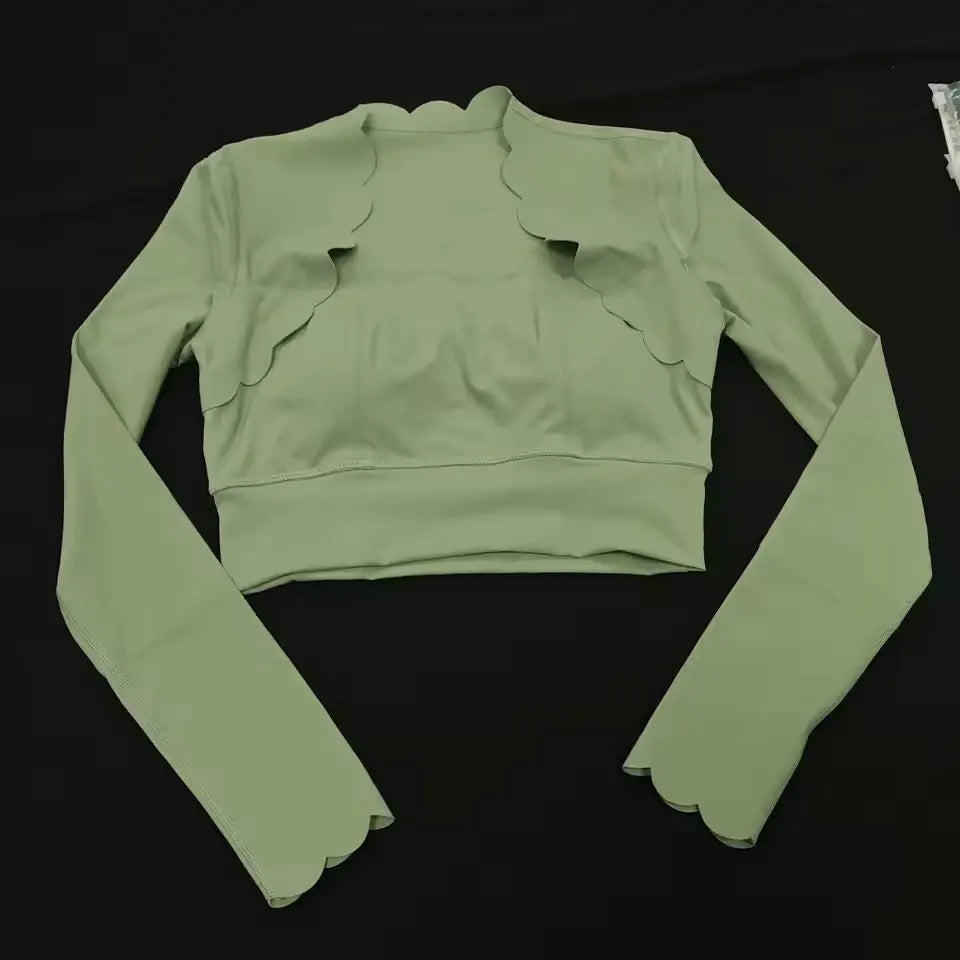Women's Square Neck Long Sleeve Activewear Set