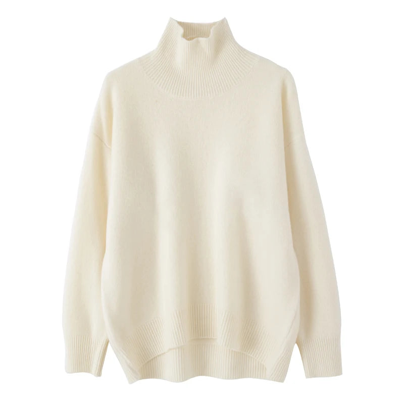 Women's Oversized Turtleneck Knit Sweater
