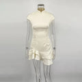 Women's Ruffled High-Waist Mini Dress