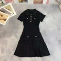 Women's Polo Collar Knit Mini Dress