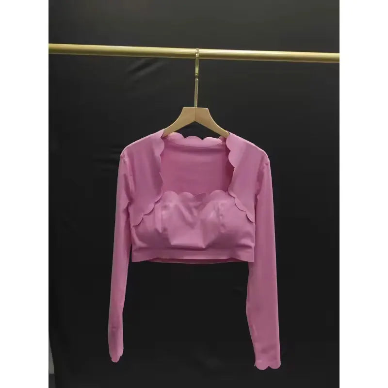 Women's Square Neck Long Sleeve Activewear Set