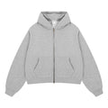 ZODF Trendy 2025 Winter Man Solid Fleece Boxy Hoodies Unisex 350gsm Double Head Zipper Hooded Sweatshirts Coat HY1122