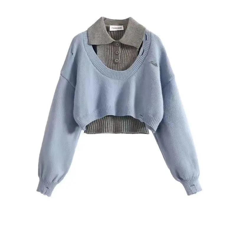 Women's Two-Piece Knit Sweater & Vest Set