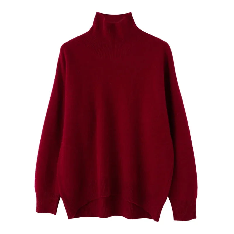Women's Oversized Turtleneck Knit Sweater