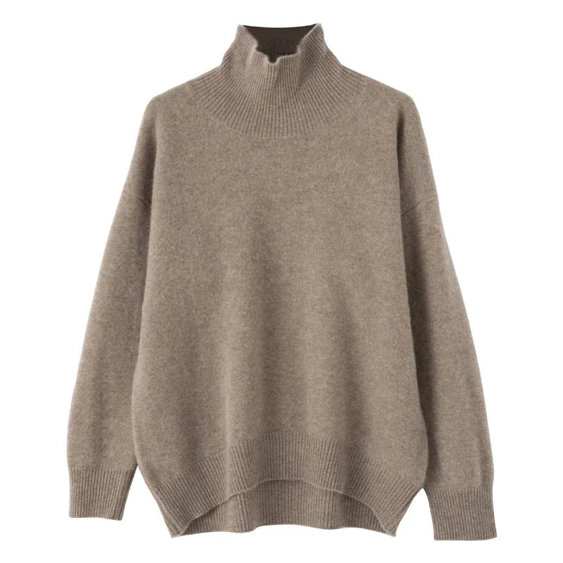 Women's Oversized Turtleneck Knit Sweater