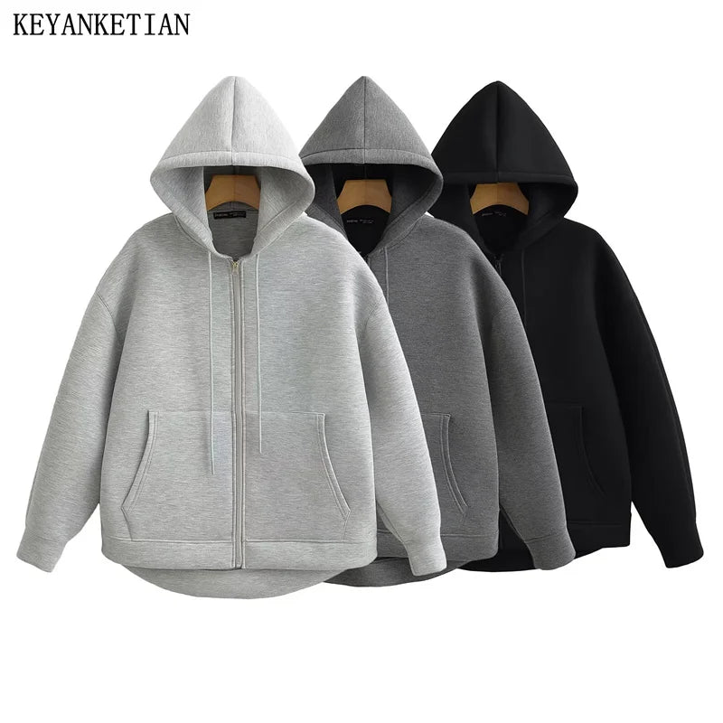 Unisex Oversized Zip-Up Hoodie