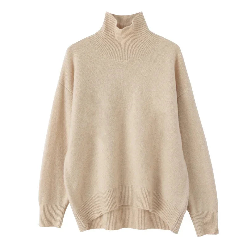Women's Oversized Turtleneck Knit Sweater