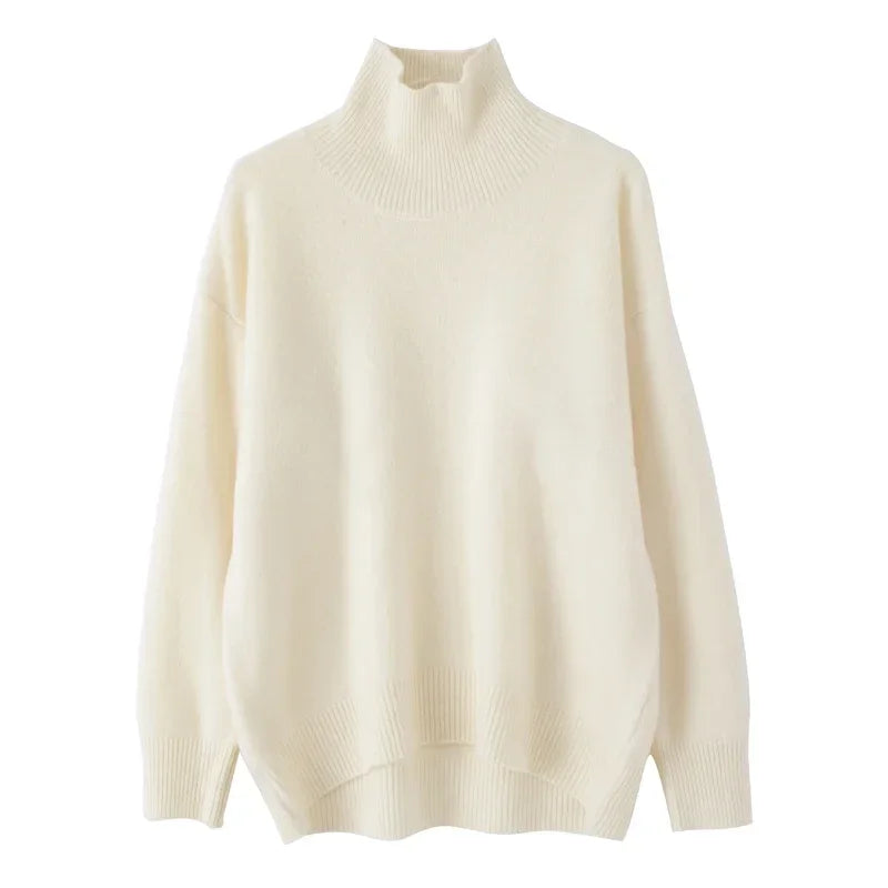 Women's Oversized Turtleneck Knit Sweater