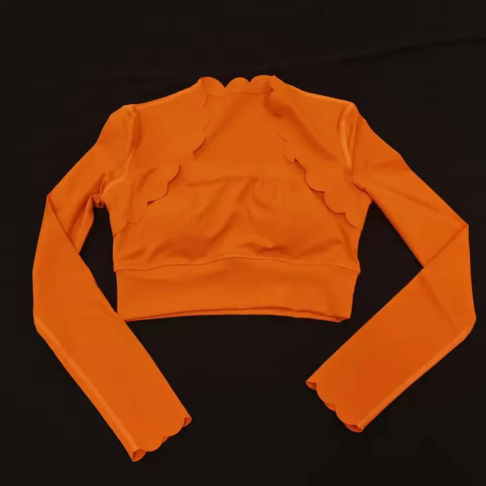 Women's Square Neck Long Sleeve Activewear Set