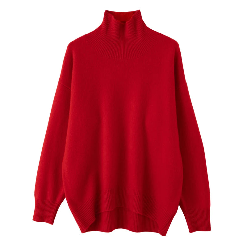 Women's Oversized Turtleneck Knit Sweater